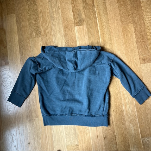 Free People cotton 3/4 sleeve button-down hoodie sweatshirt - Picture 4 of 4